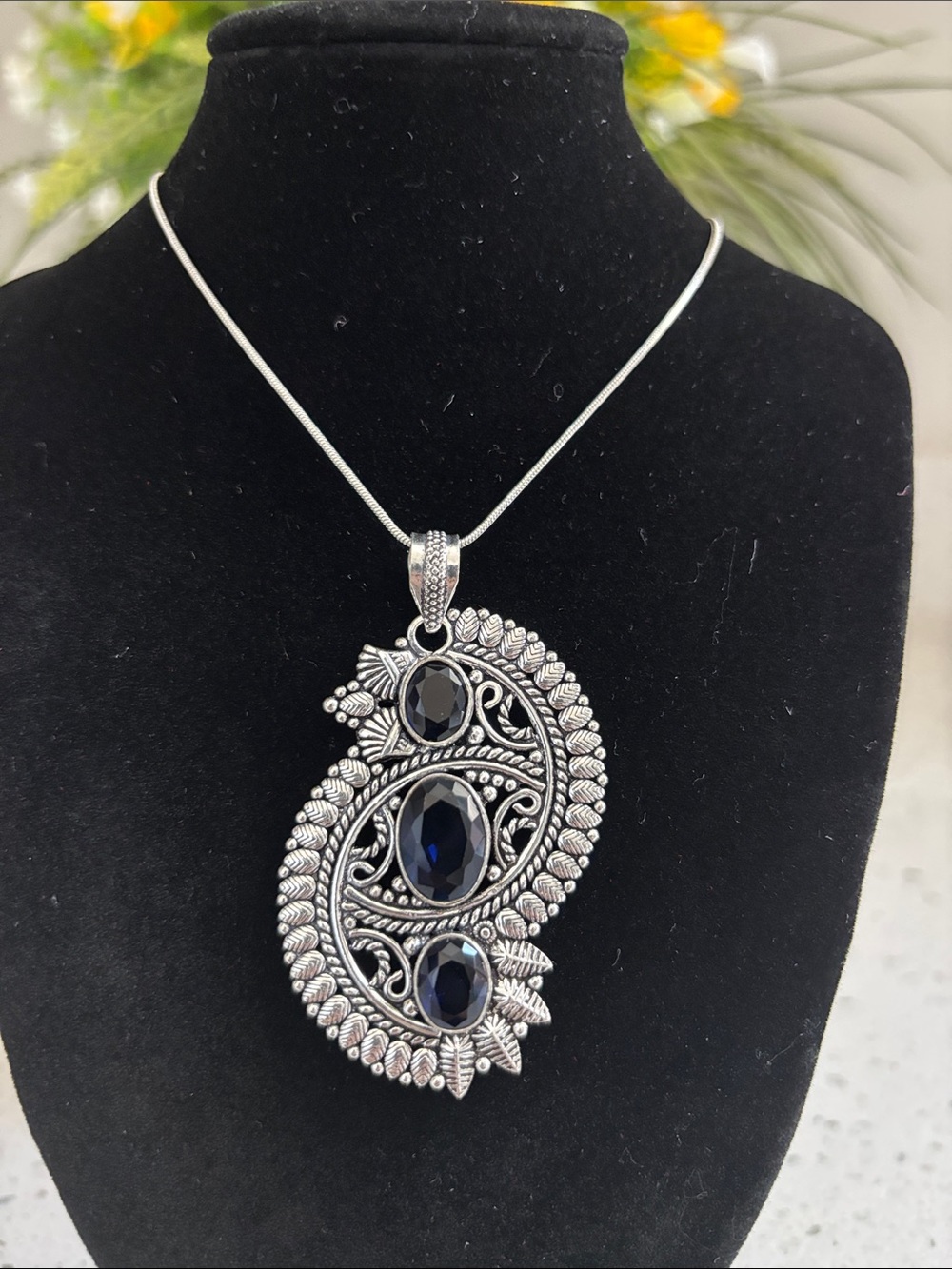 Sterling Silver Tanzanite Gemstone Pendant Necklace